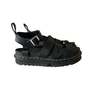 Dr Martens Womens Blaire Platform Sandal  Black Hydro Leather Strap Size 7